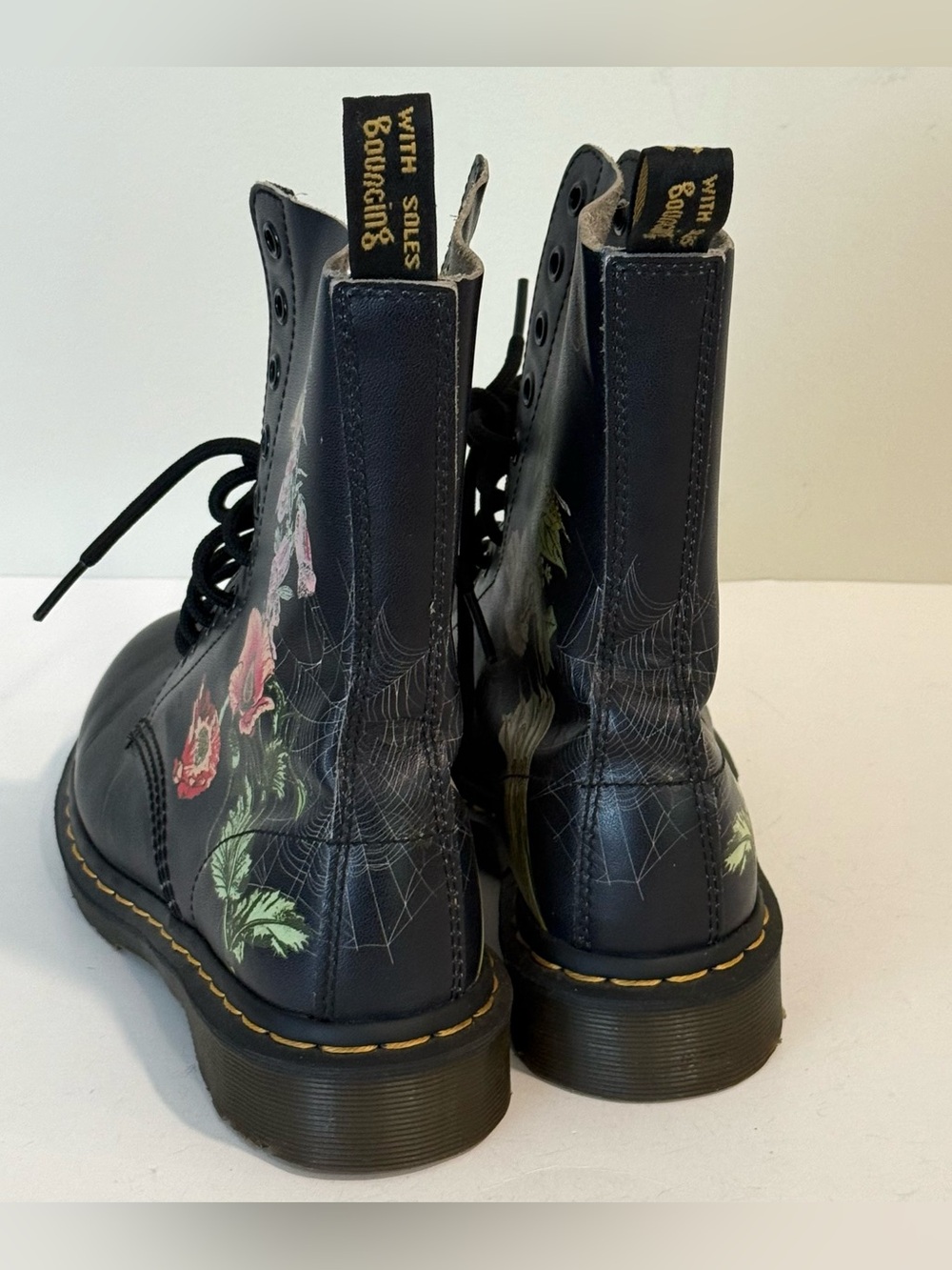 Dr. Martens 1490 WB Wild Botanics Combat Boots Womens Size 8 Floral Spiderweb - Picture 8 of 14